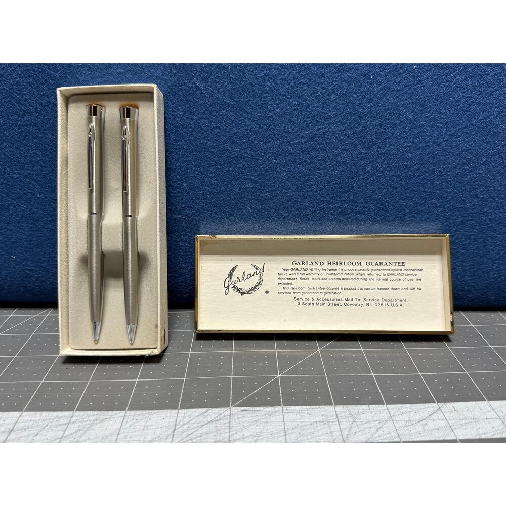 Vintage Garland General Electric Pen Pencil Set GE‎ Promo Logo W/ Box